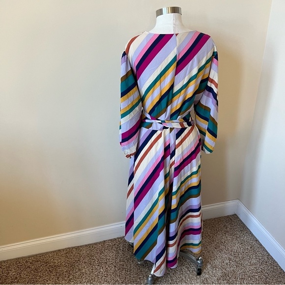 Great Jones colorful stripe wrap midi dress plus size XXL 13539 - Picture 13 of 16
